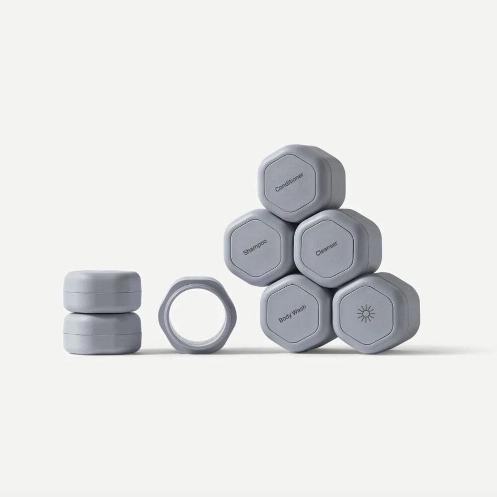 NEW Cadence Capsules The Bestseller Set of 8 Slate Grey Travel Case Organizer